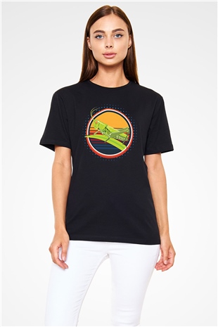 Çekirge Baskılı Unisex Siyah Tişört - Tshirt