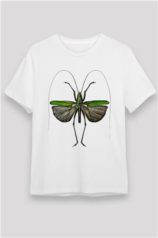 Çekirge Unisex Baskılı Beyaz Tişört - Tshirt