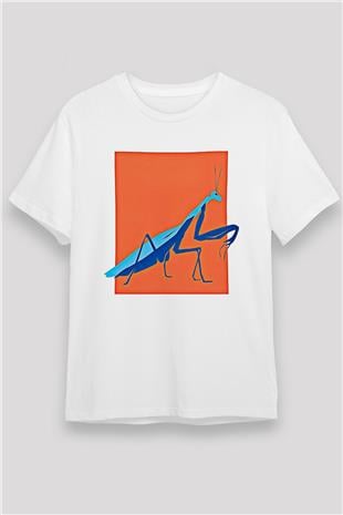 Çekirge Unisex Baskılı Beyaz Tişört - Tshirt