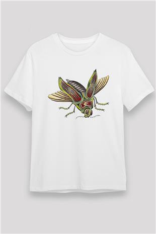 Çekirge Unisex Baskılı Beyaz Tişört - Tshirt