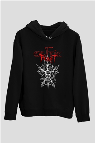 Celtic Frost Baskılı Unisex Siyah Kapüşonlu Sweatshirt