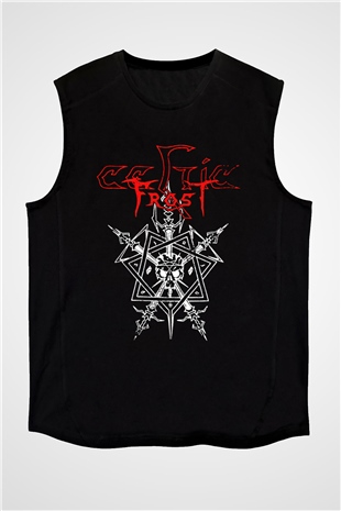 Celtic Frost Baskılı Unisex Siyah Kolsuz Tişört - Tshirt