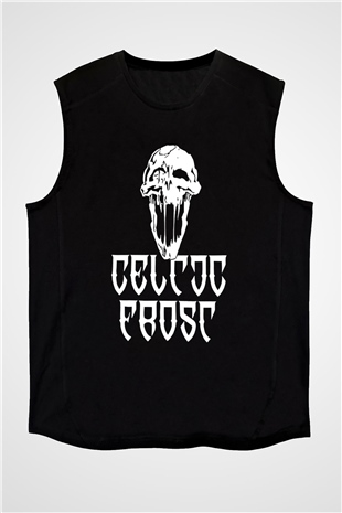 Celtic Frost Baskılı Unisex Siyah Kolsuz Tişört - Tshirt
