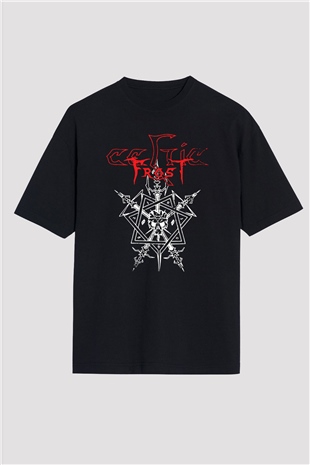 Celtic Frost Baskılı Unisex Siyah Oversize Tişört - Tshirt