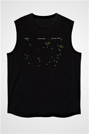 Centipede Siyah Unisex Kolsuz Tişört