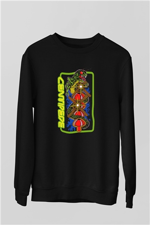 Centipede Siyah Unisex  Sweatshirt