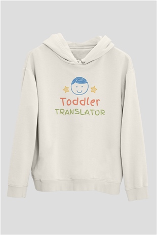 Çevirmen Beyaz Unisex Kapüşonlu Sweatshirt