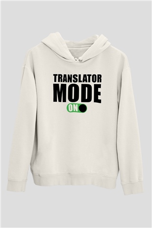 Çevirmen Beyaz Unisex Kapüşonlu Sweatshirt
