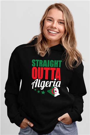 Cezayir Siyah Unisex Hoodie
