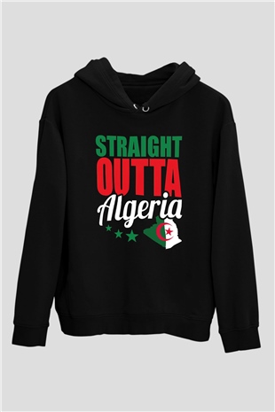 Cezayir Siyah Unisex Hoodie