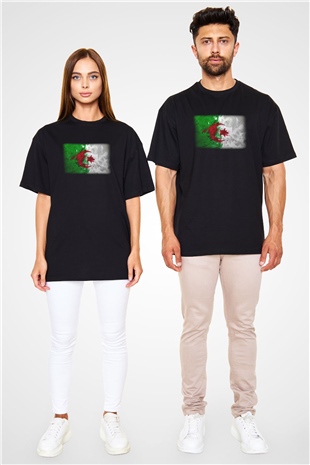 Cezayir Siyah Unisex Oversize Tişört T-Shirt