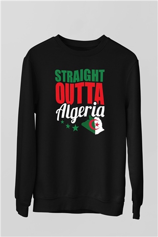 Cezayir Siyah Unisex Sweatshirt