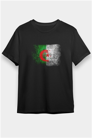 Cezayir Siyah Unisex Tişört T-Shirt - TişörtFabrikası