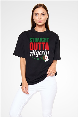 Cezayir Siyah Oversize Tişört Oversize T-shirt - TişörtFabrikası