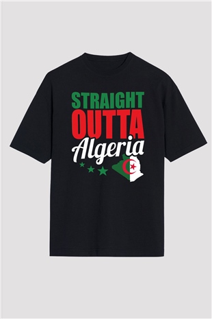 Cezayir Siyah Oversize Tişört Oversize T-shirt - TişörtFabrikası