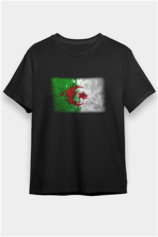 Cezayir Siyah Unisex Tişört T-Shirt - TişörtFabrikası