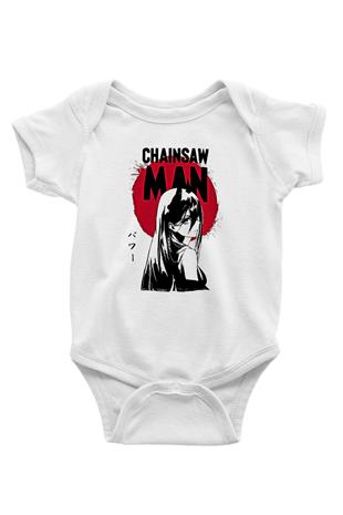 Chainsaw Man Baskılı Beyaz Unisex Bebek Body - Zıbın