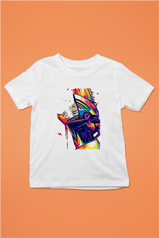 Chainsaw Man Baskılı Beyaz Unisex Beyaz Çocuk Tişört - Tshirt