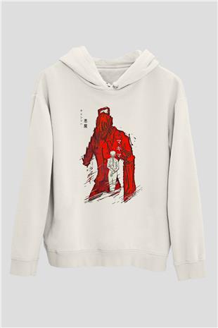 Chainsaw Man Baskılı Beyaz Unisex Hoodie