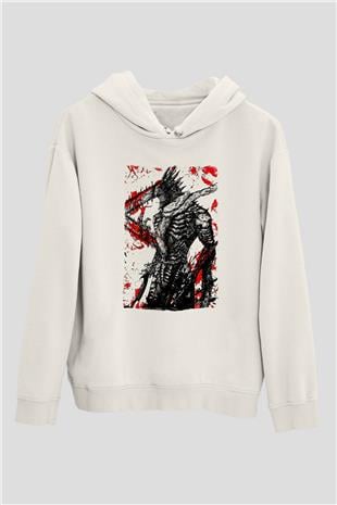 Chainsaw Man Baskılı Beyaz Unisex Hoodie