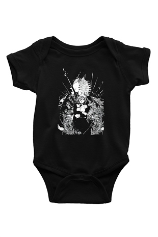 Chainsaw Man Baskılı Unisex Siyah Bebek Body - Zıbın