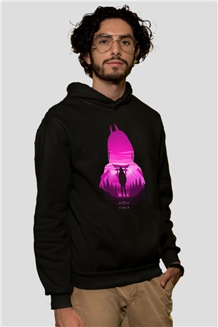 Chainsaw Man Baskılı Unisex Siyah Hoodie