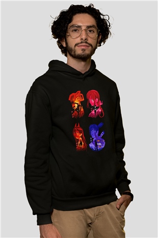 Chainsaw Man Baskılı Unisex Siyah Hoodie
