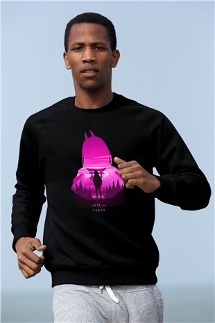 Chainsaw Man Baskılı Unisex Siyah Sweatshirt