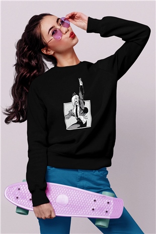 Chainsaw Man Baskılı Unisex Siyah Sweatshirt