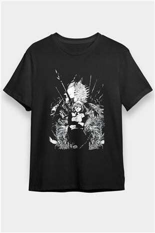 Chainsaw Man Baskılı Unisex Siyah Tişört - Tshirt