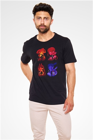 Chainsaw Man Baskılı Unisex Siyah Tişört - Tshirt