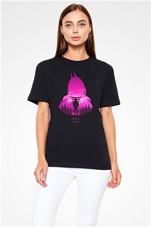 Chainsaw Man Baskılı Unisex Siyah Tişört - Tshirt