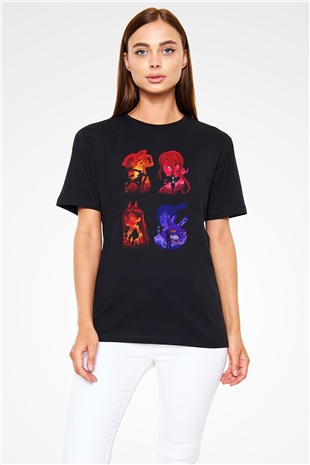 Chainsaw Man Baskılı Unisex Siyah Tişört - Tshirt