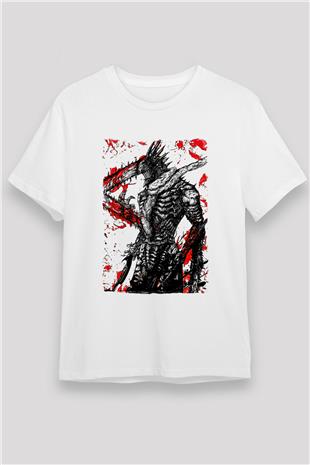 Chainsaw Man Unisex Baskılı Beyaz Tişört - Tshirt