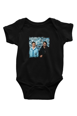 Chainsmokers Baskılı Unisex Siyah Bebek Body - Zıbın