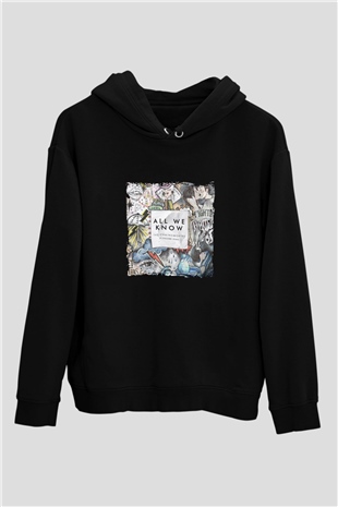 Chainsmokers Baskılı Unisex Siyah Hoodie