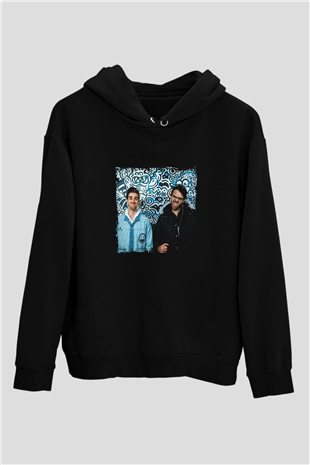Chainsmokers Baskılı Unisex Siyah Hoodie