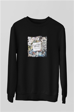 Chainsmokers Baskılı Unisex Siyah Sweatshirt