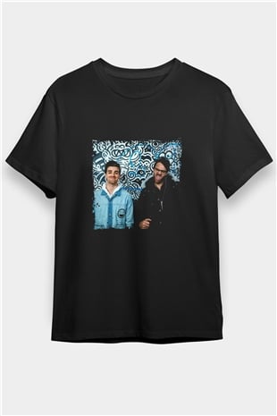 Chainsmokers Baskılı Unisex Siyah Tişört