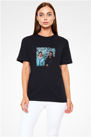 Chainsmokers Baskılı Unisex Siyah Tişört