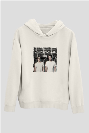 ChainsmokersBaskılı Beyaz Hoodie