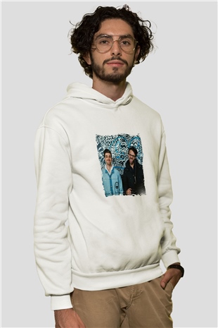 ChainsmokersBaskılı Beyaz Hoodie