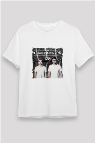 ChainsmokersBaskılı Beyaz Tişört