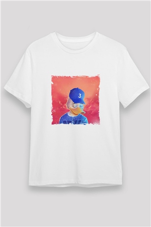 Chance The Rapper Baskılı Unisex Beyaz Tişört