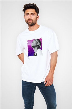 Chance The Rapper Baskılı Oversize Beyaz Tişört