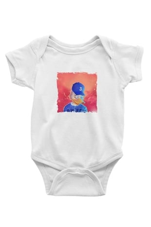 Chance The Rapper Baskılı Unisex Beyaz Bebek Body - Zıbın