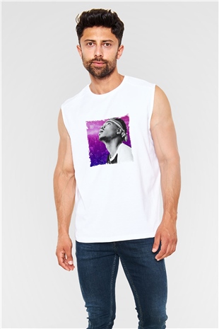 Chance The Rapper Baskılı Unisex Beyaz Kolsuz Tişört