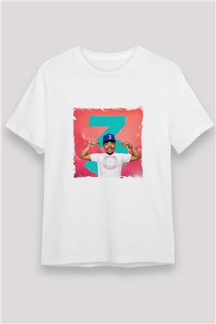Chance The Rapper Baskılı Unisex Beyaz Tişört