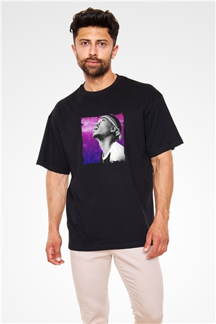 Chance The Rapper Baskılı Unisex Oversize Siyah Tişört