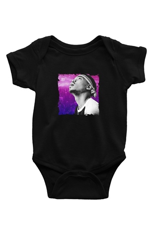 Chance The Rapper Baskılı Unisex Siyah Bebek Body - Zıbın